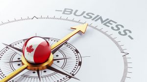 compass needle pointing to word business